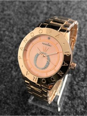 Pandora Rose Gold Pink Dial Bracelet Watch